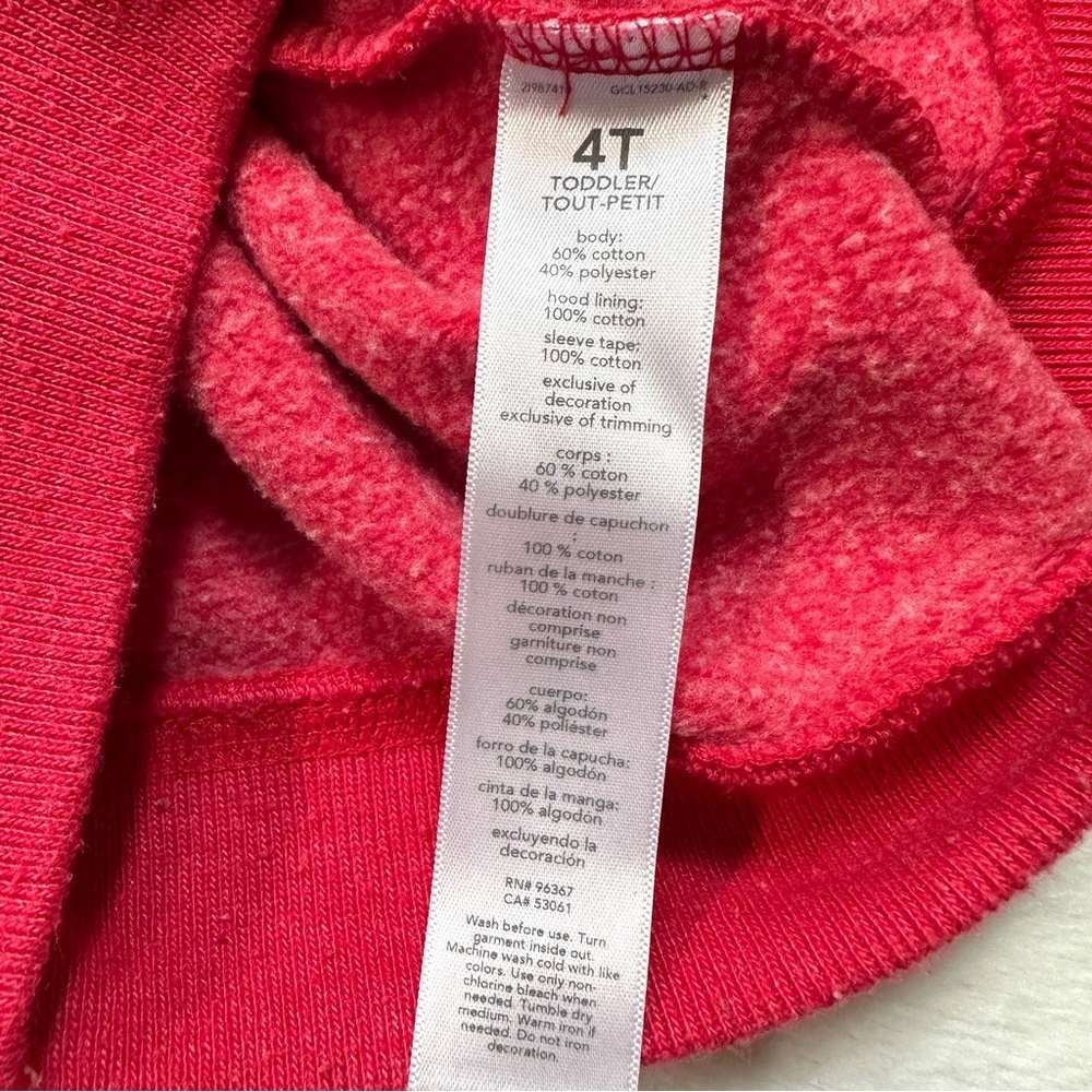 ⭐️ 5 for $25 OshKosh B’gosh Kids Red Hoodie Size 4T - Picture 4 of 4